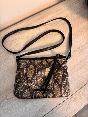 Vintage BCBGeneration Small Crossbody Or Shoulder Bag In Brown Snakeskin